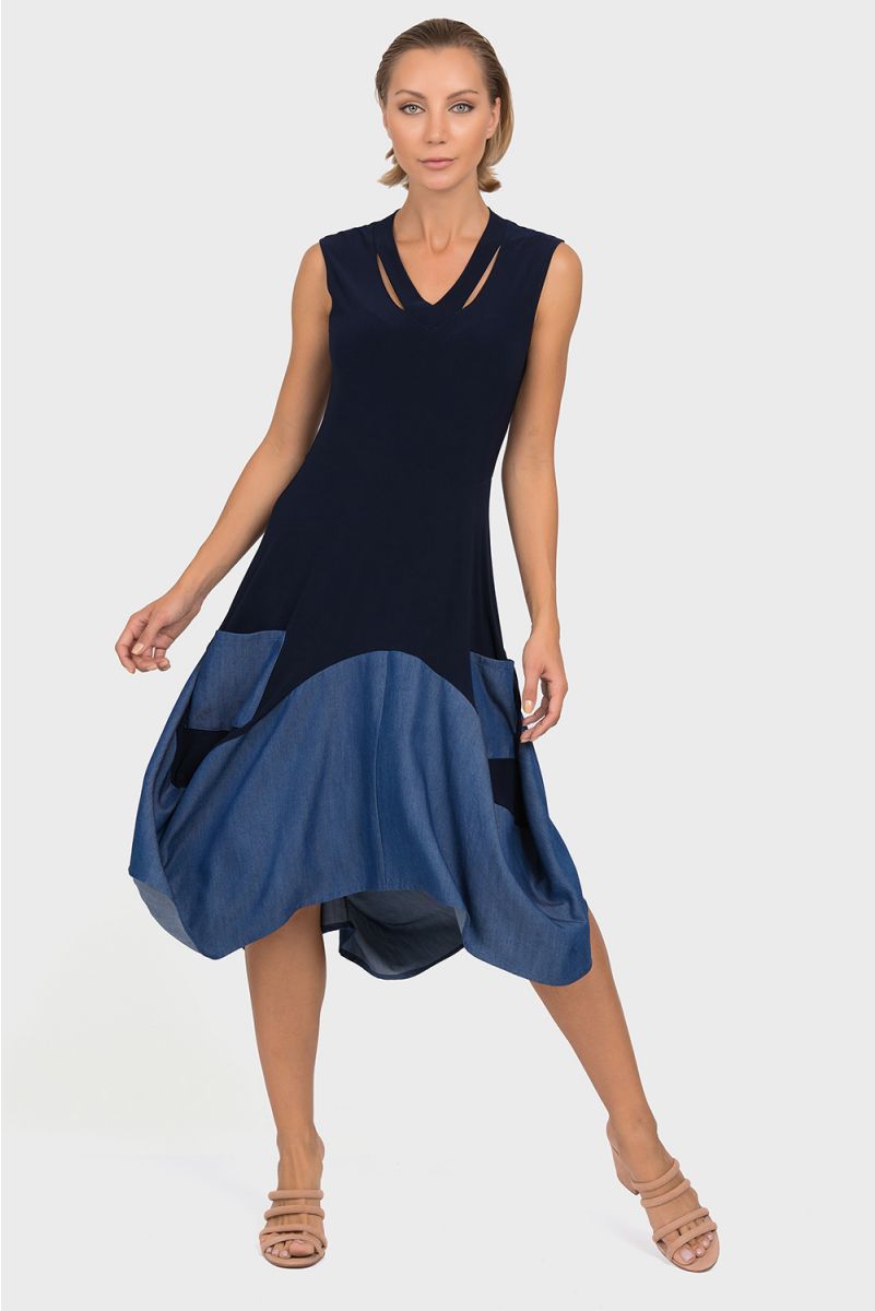 Joseph Ribkoff Midnight Blue/Denim Dress Style 192451