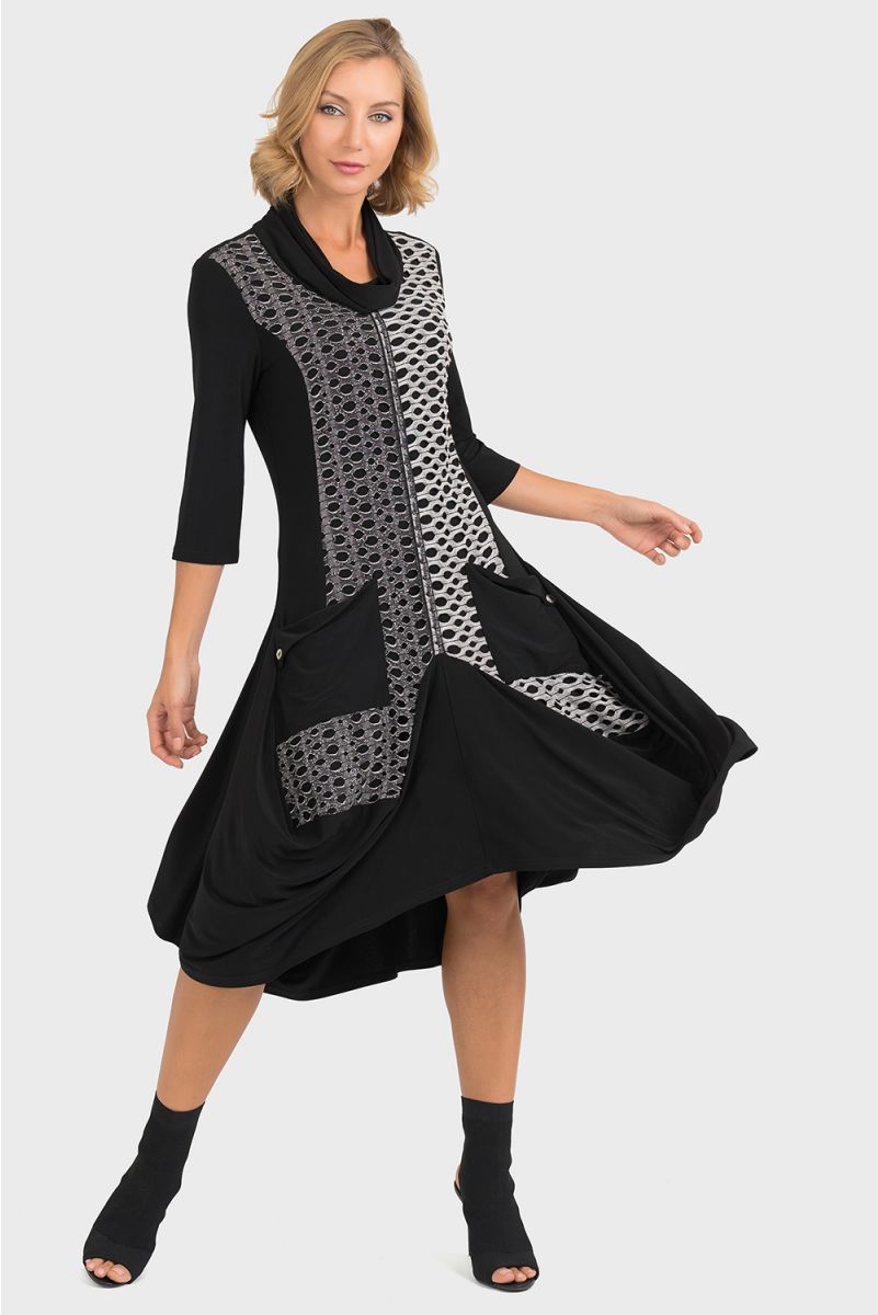 Joseph Ribkoff Black/Grey Dress Style 193743
