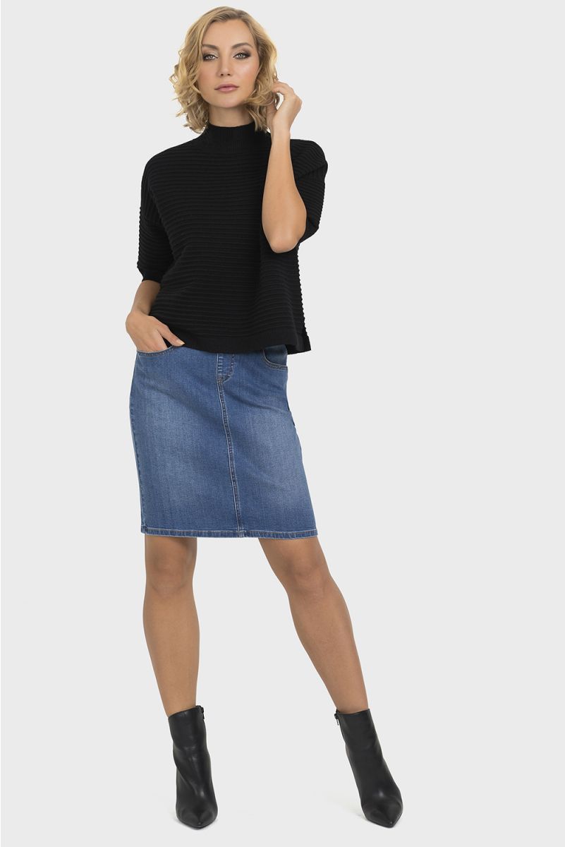 Joseph Ribkoff Blue Denim Skirt Style 193946