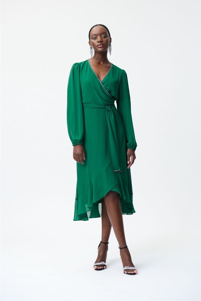Joseph Ribkoff Green Wrap Dress Style 224162