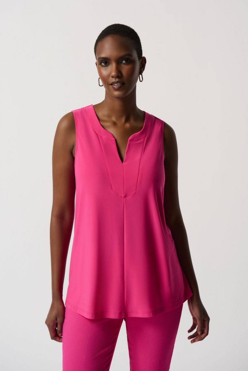 Joseph Ribkoff Dazzle Pink Sleeveless A-Line Top Style 231137