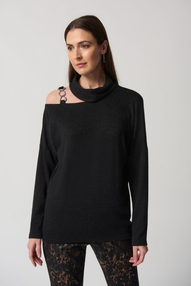 Joseph Ribkoff Charcoal Grey Dolman Sleeve Sweater Style 233093