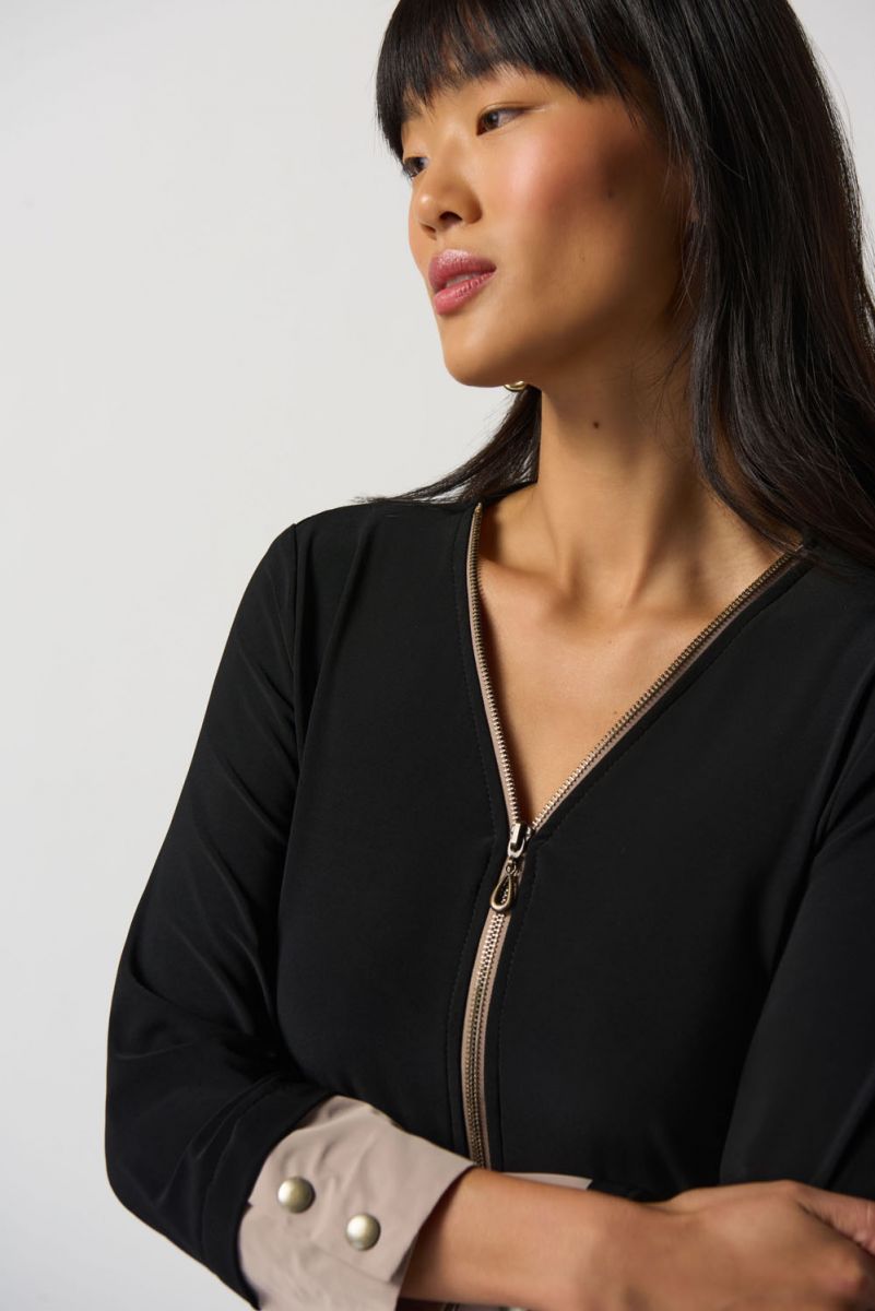 Joseph Ribkoff Top with Zip Detail - Bond Street Clothing