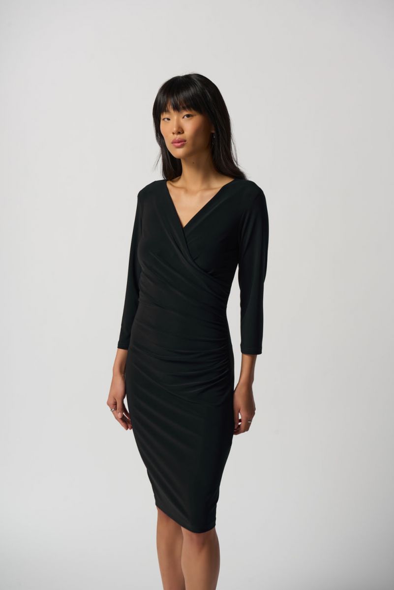 LIMITED COLLECTION Plus Size Black Flare Sleeve Wrap Dress | Yours Clothing