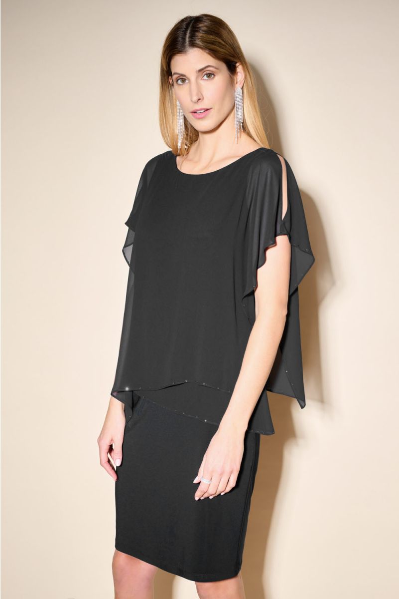 Joseph Ribkoff Women's Dress Style 232090 4 Black/Multi at  Women's  Clothing store