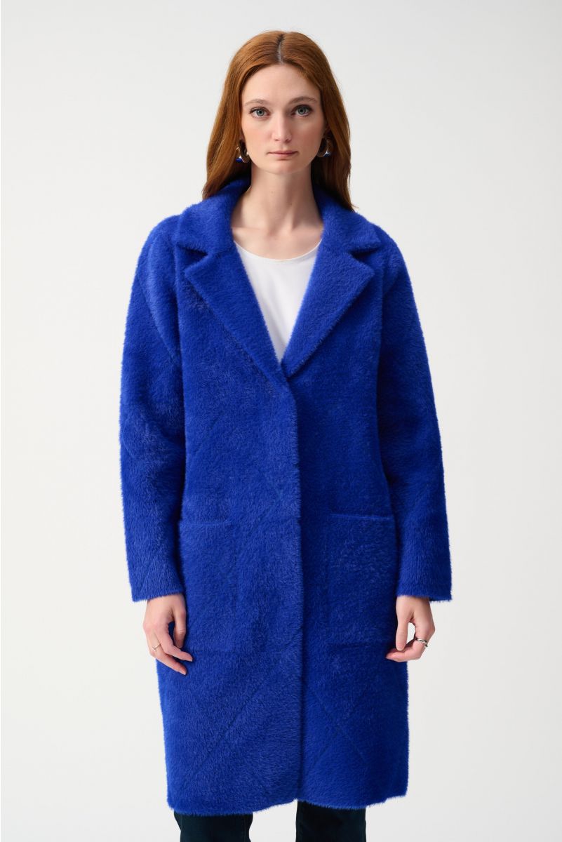 Joseph Ribkoff Royal Sapphire Notched Collar Coat Style 233951