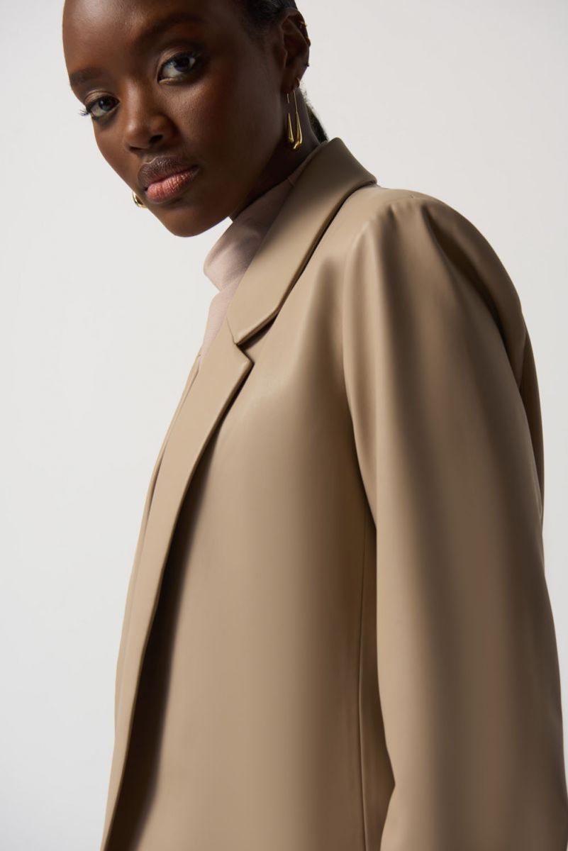 Joseph Ribkoff - Button Detail Vegan Leather Jacket