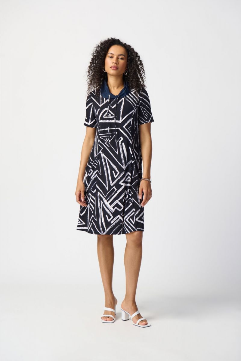 Joseph Ribkoff Abstract Print A-Line Dress Style 241028