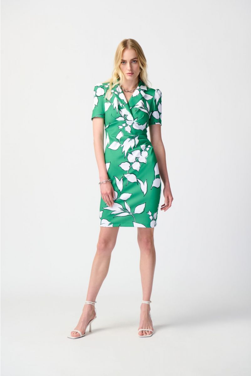 Joseph Ribkoff Green/Multi Floral Print Dress Style 241033