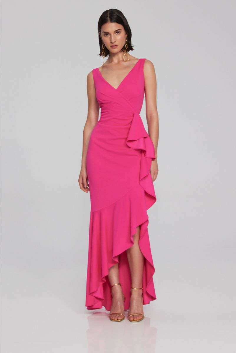 Joseph Ribkoff Shocking Pink Trumpet Gown Style 241700