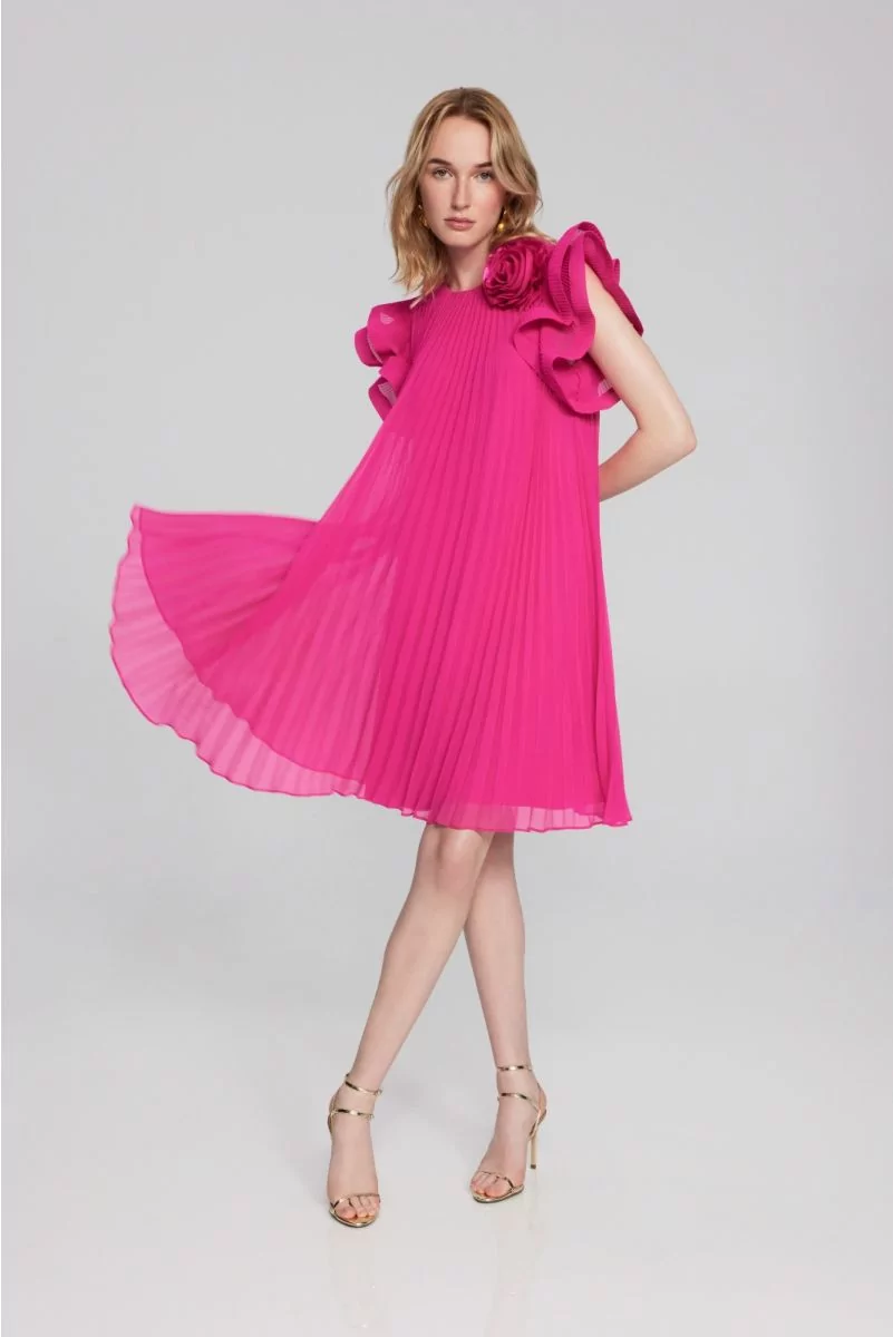 Pink chiffon hot sale dress