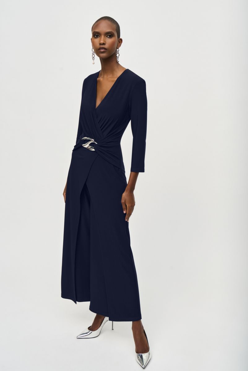 Joseph Ribkoff Midnight Blue Wrap Jumpsuit Style 243079