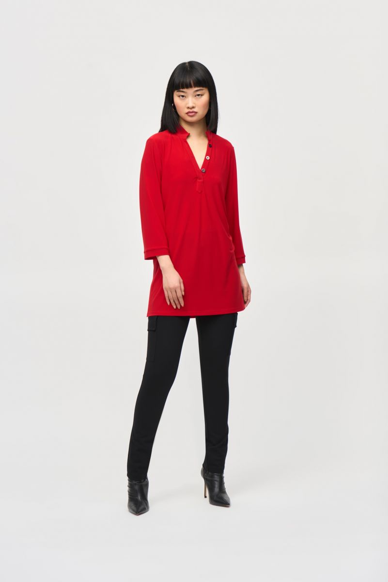 Joseph Ribkoff Lipstick Red Trapeze Tunic Style 243187