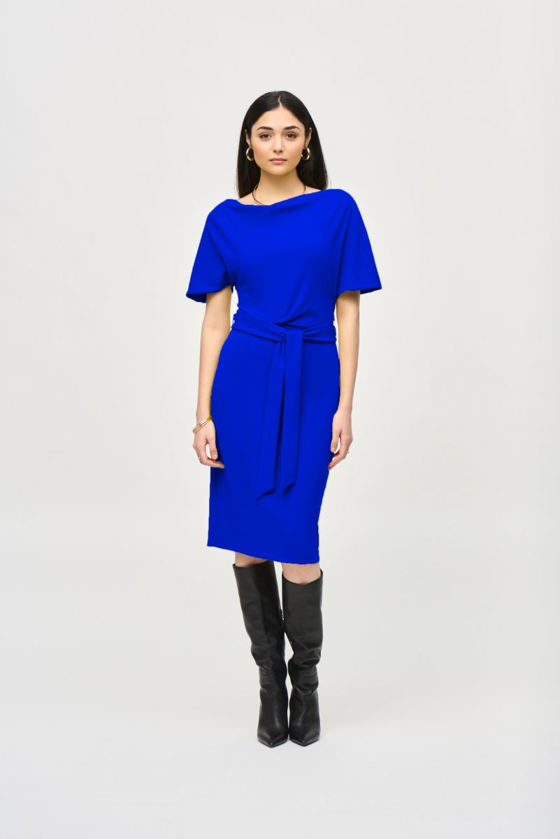 Joseph Ribkoff Royal Sapphire Belted Sheath Dress Style 243233