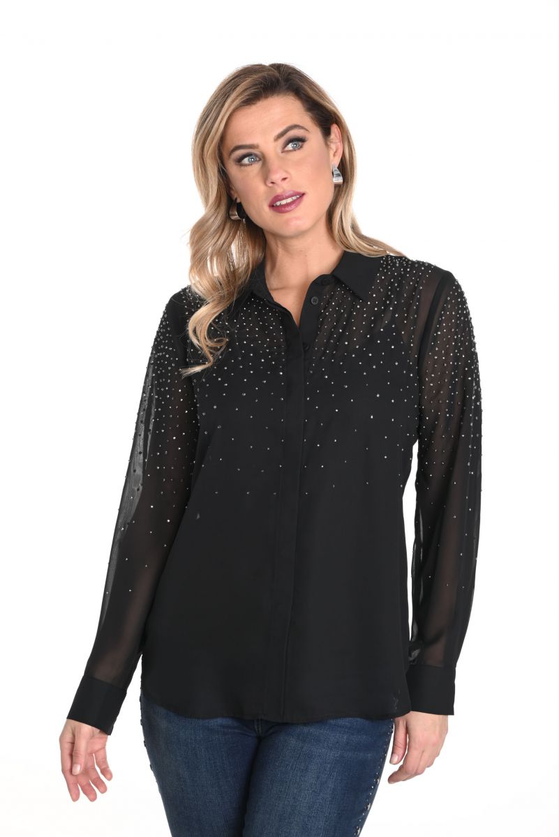 Frank Lyman Black 2-Piece Top with Rhinestones Style 243414U