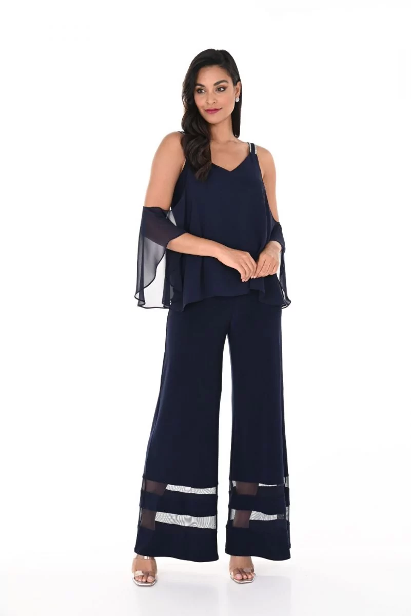 Frank Lyman Midnight Blue Wide Leg Pants Style 248011 4002