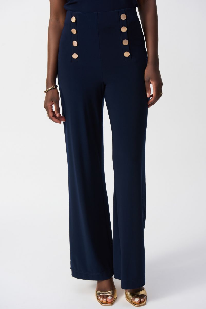 Joseph Ribkoff Midnight Blue Wide-Leg Pull-On Pants Style 251028