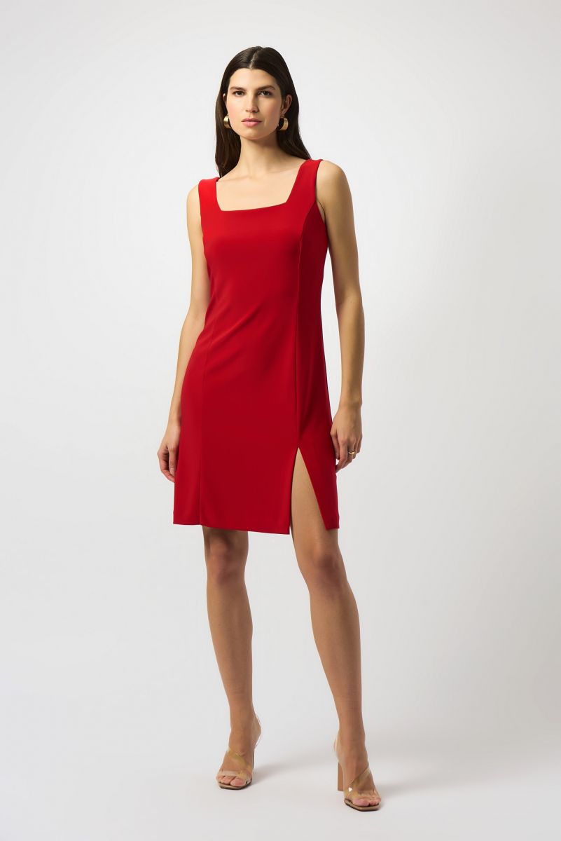 Joseph Ribkoff Radiant Red Sleeveless Sheath Dress Style 251075