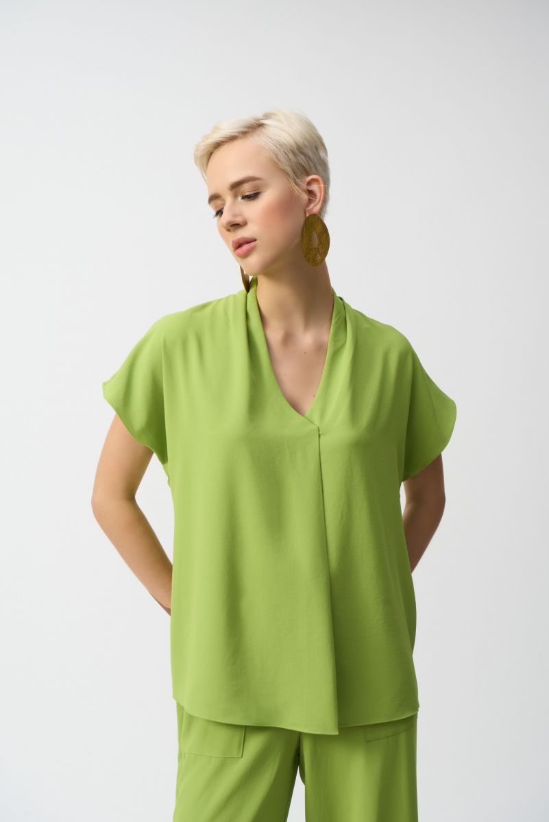 Joseph Ribkoff Greenery Textured Straight Top Style 251087