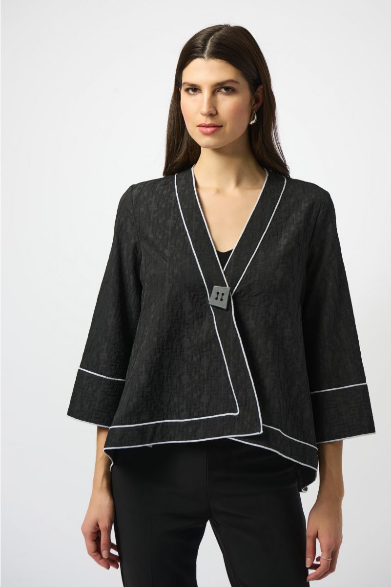 Joseph Ribkoff Black/White Swing Jacket Style 251090