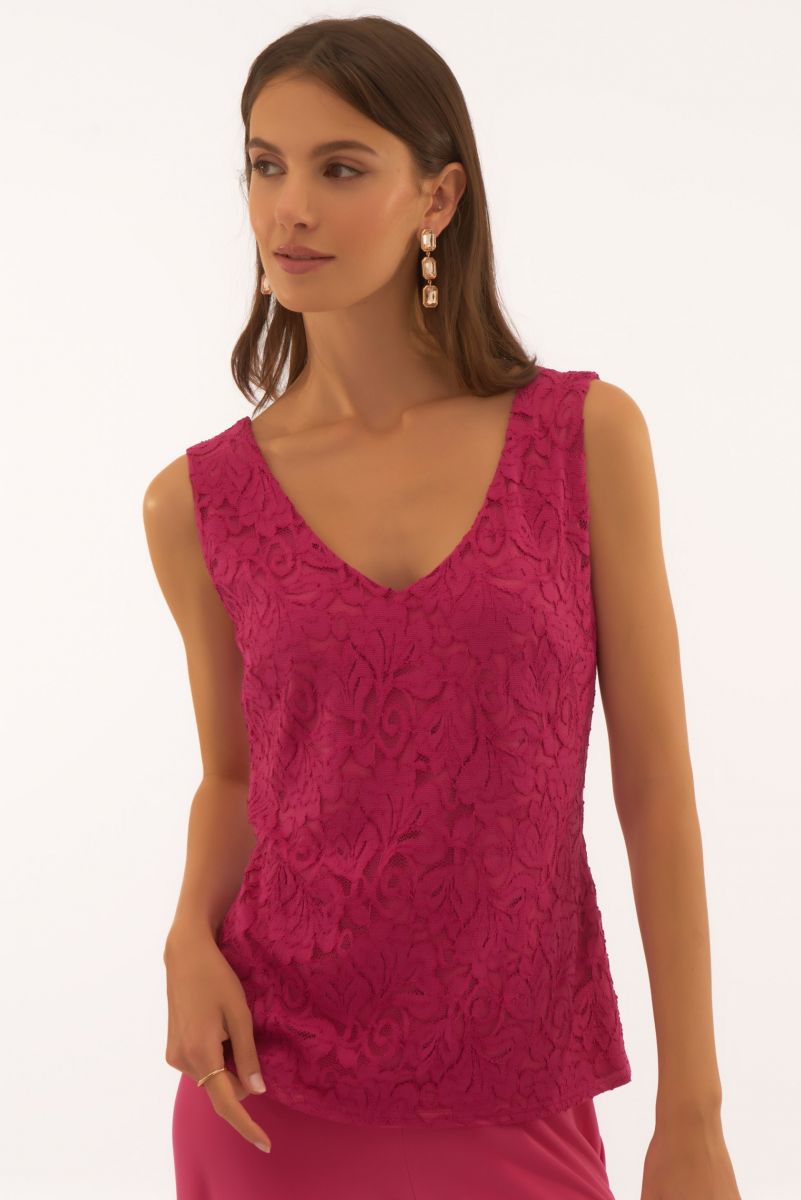 Joseph Ribkoff Geranium Stretch Lace V-Neck Camisole Style 251760