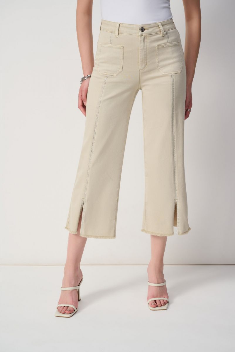 Joseph Ribkoff Moonstone Culotte Jeans With Embellished Front Seam Style 251901