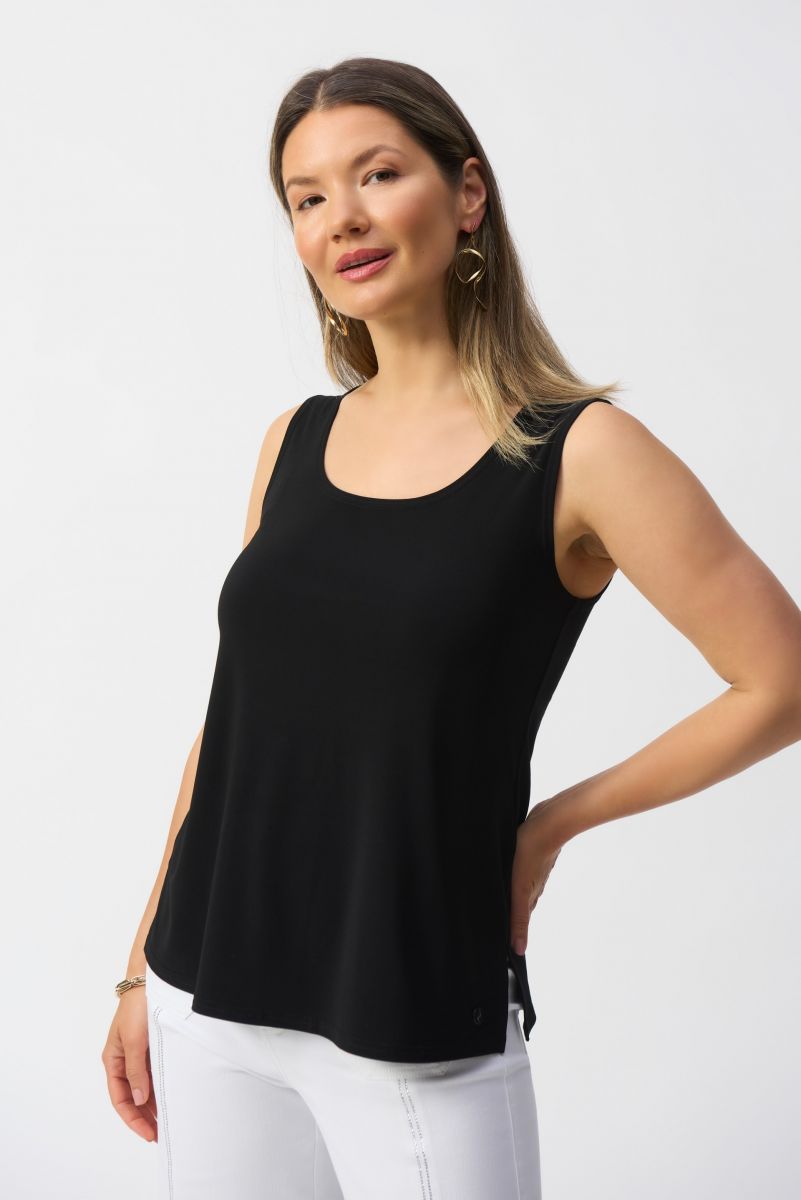 Joseph Ribkoff Black Silky Knit Scoop Neck Camisole Style 251970.