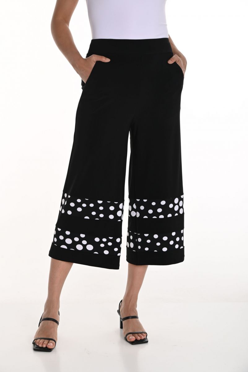 Frank Lyman Black/White Polka Dot Culotte Pants Style 256311