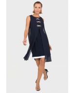 Joseph Ribkoff Midnight Blue/Vanilla Dress Style 192200 