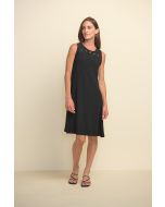 Joseph Ribkoff Black Dress Grommet Detail A-line Dress Style 211244