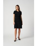 Joseph Ribkoff Black Short Sleeve Ruffled Dress Style 211350S