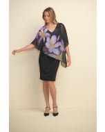 Joseph Ribkoff Black/Purple Multi Dress Style 211408
