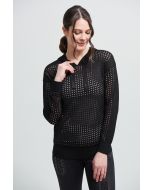 Joseph Ribkoff Black Perforated Sweatshirt Style 212906