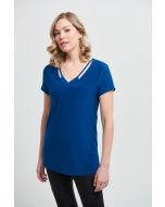 Joseph Ribkoff Aquarius V-Neck T-Shirt Style 213338