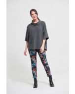 Joseph Ribkoff Charcoal/Multi Floral Motif Jeans Style 213997
