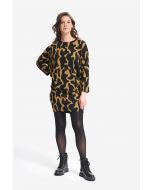 Joseph Ribkoff Black/Mustard Abstract Printed Dress Style 214282