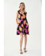 Joseph Ribkoff Black/Multi Dress Style 221051 - Main Image