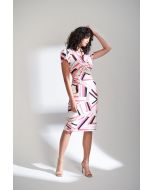 Joseph Ribkoff Vanilla/Multi Geometric Print Dress Style 221056