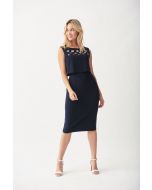 Joseph Ribkoff Midnight Blue Sleeveless Dress Style 221061 - Main Image