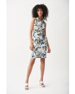 Joseph Ribkoff White/Multi Postcard Print Dress Style 221086