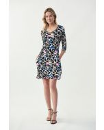 Joseph Ribkoff Vanilla/Multi Printed Dress Style 221109 - Main Image