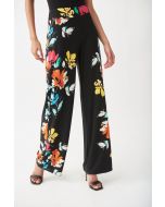 Joseph Ribkoff Black/Multi Floral Wide Leg Pants Style 221320 - Main Image