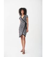 Joseph Ribkoff Black/Vanilla Zebra Print Dress Style 221356 - Main Image