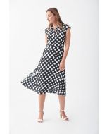 Joseph Ribkoff Black/Vanilla Fit & Flare Dress Style 221361