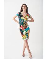 Joseph Ribkoff Vanilla/Multi Mixed Print Dress Style 221376