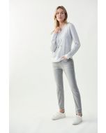 Joseph Ribkoff Grey Embellished Jeans Style 221944