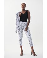 Joseph Ribkoff Vanilla/Black Print Cropped Pant Style 222010