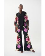 Joseph Ribkoff Black/Multi Floral Wide Leg Pants Style 222273-main
