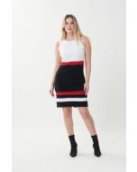 Joseph Ribkoff Black/White/Red Sleeveless Dress Style 223060
