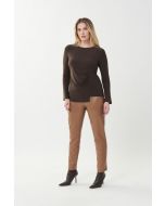 Joseph Ribkoff Mocha Ruched Front Top Style 223075